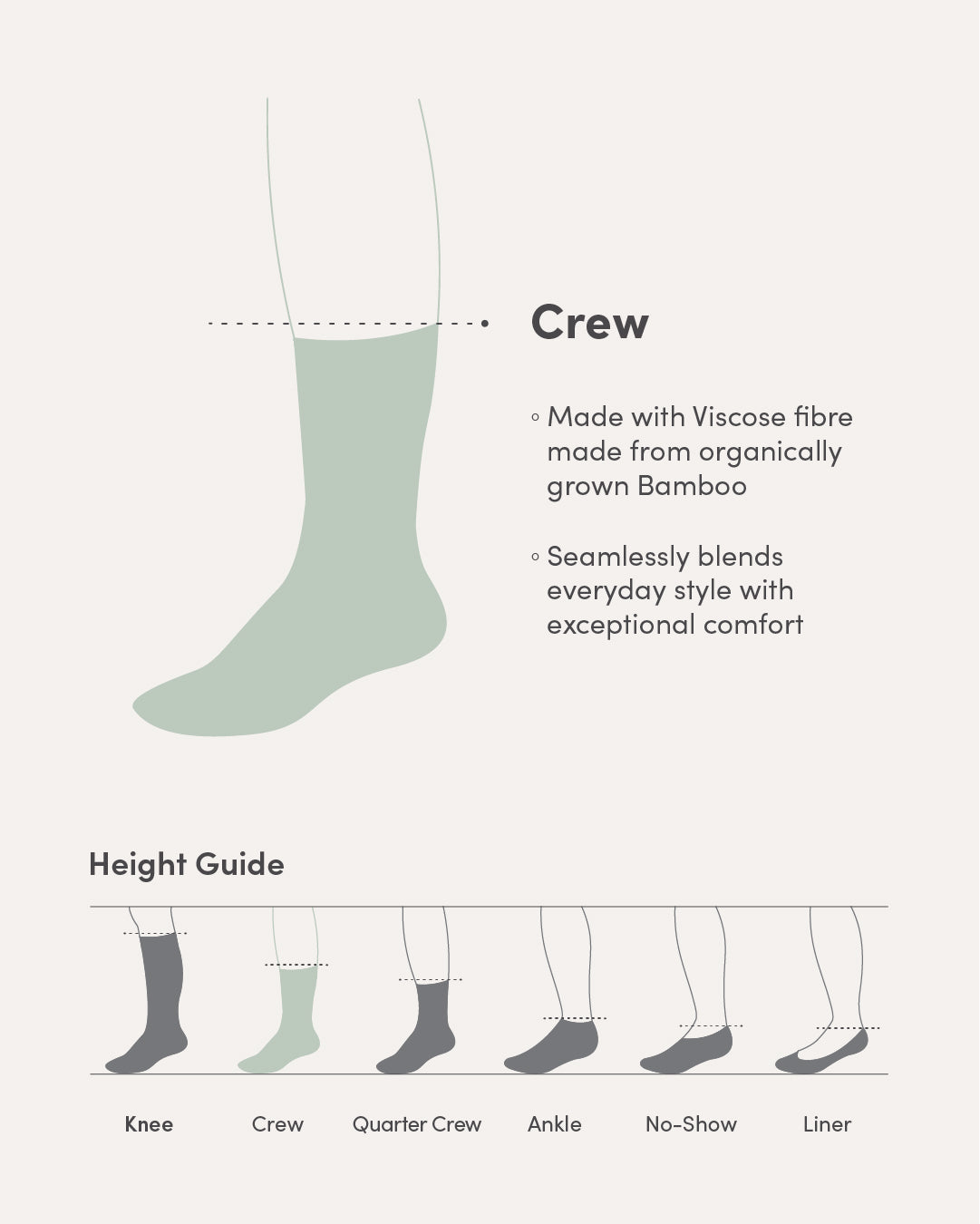 Cushioned Crew Socks - White