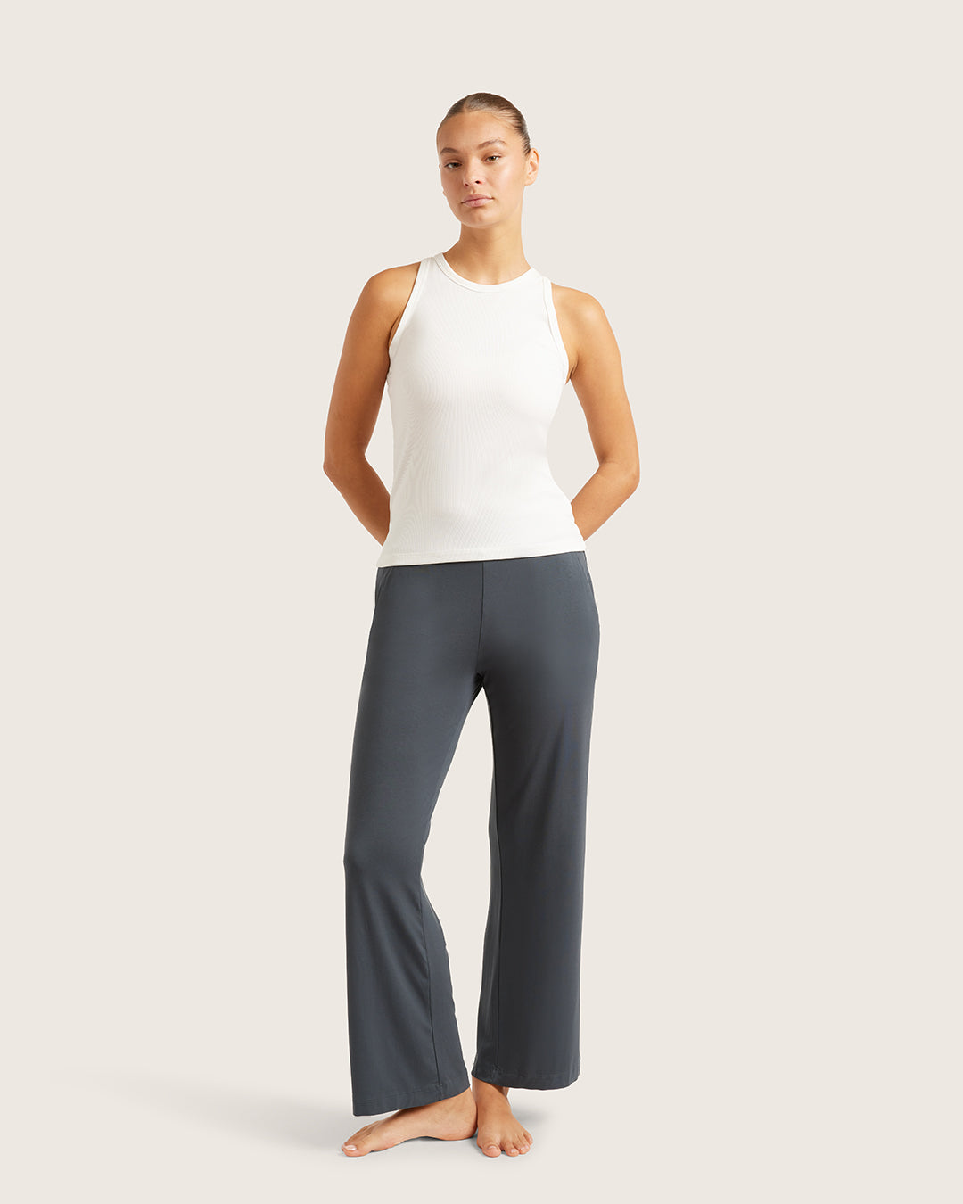 Women's Ribbed Racerback Tank - White