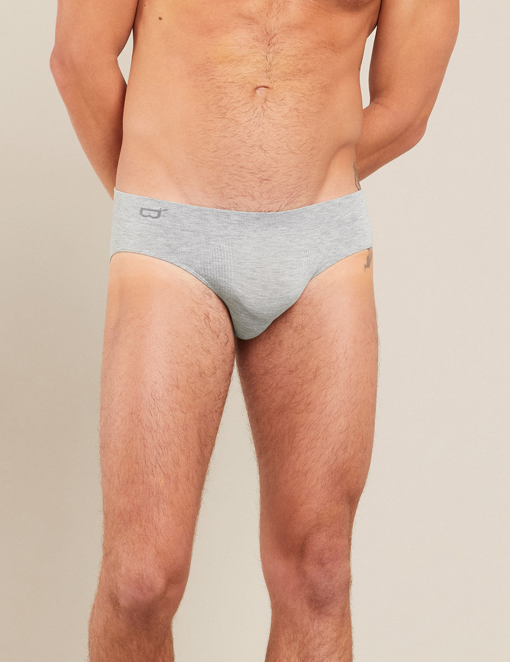 Men's Seamfree Briefs - Light Grey Marl