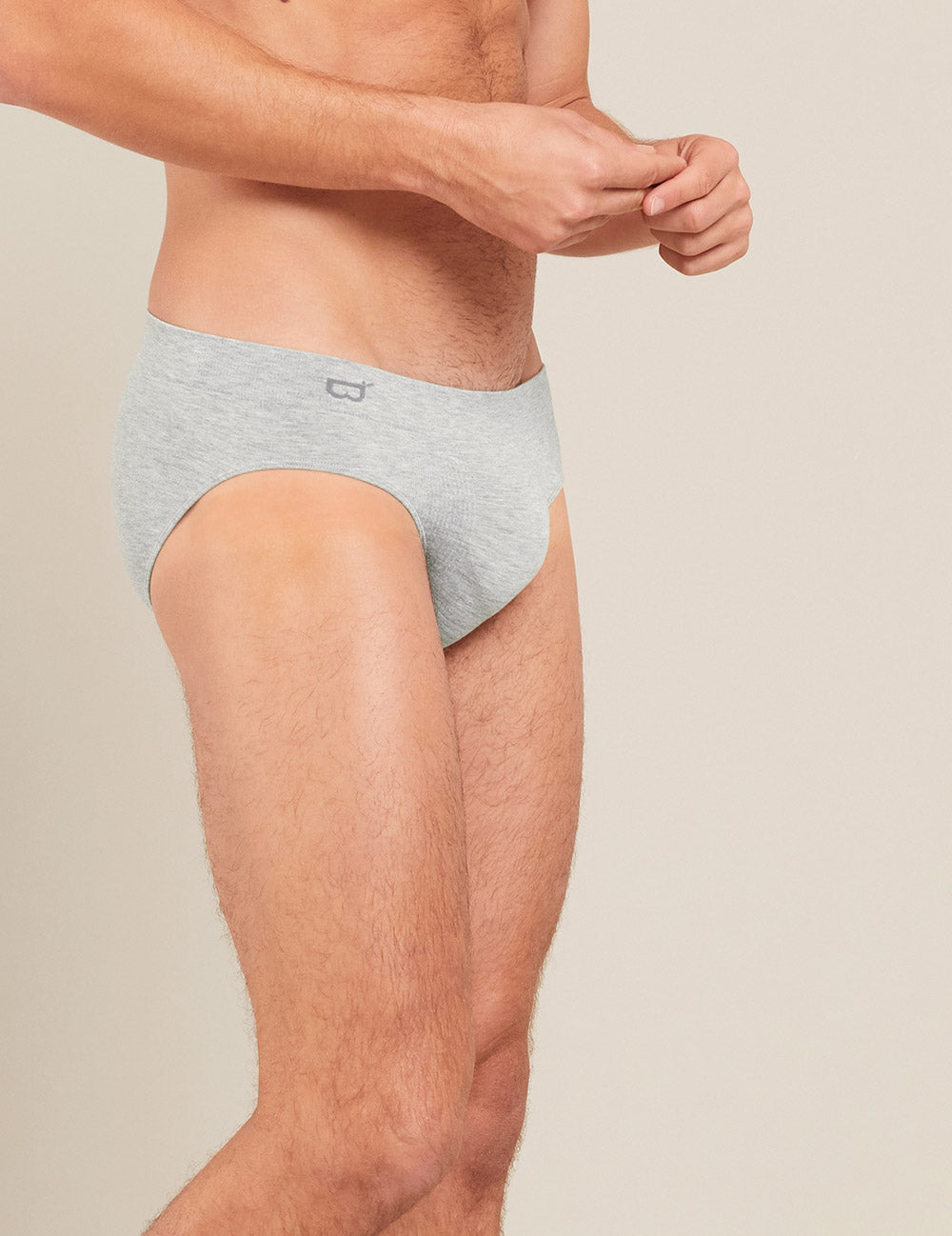 Men's Seamfree Briefs - Light Grey Marl