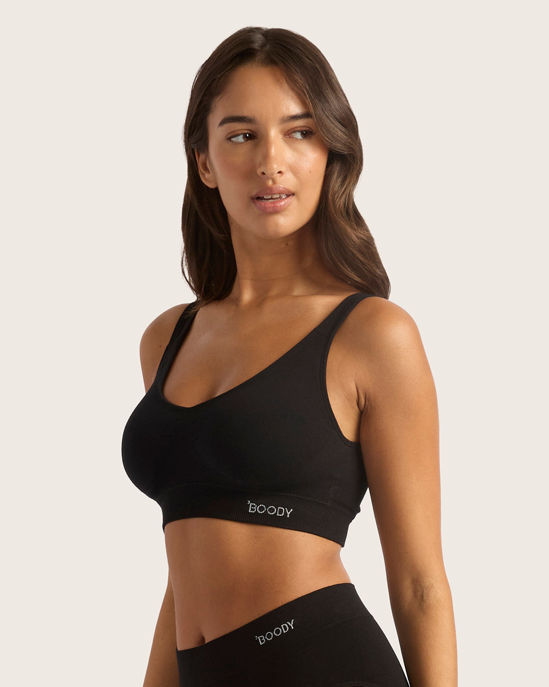 Seamfree Padded Crop Bra - Black