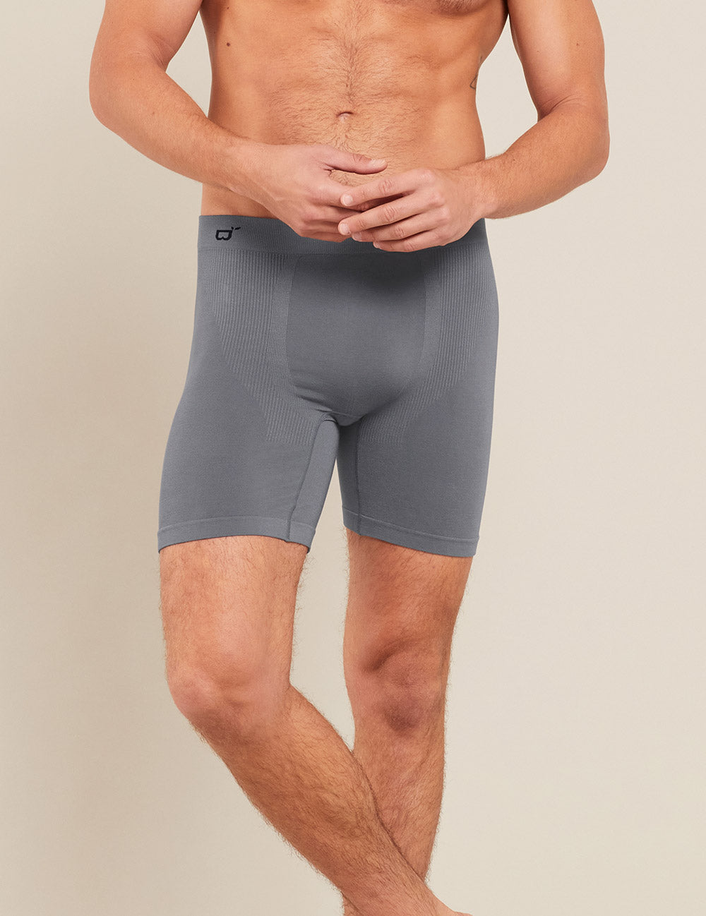 Men's Seamfree Mid-Length Boxer Briefs - Charcoal