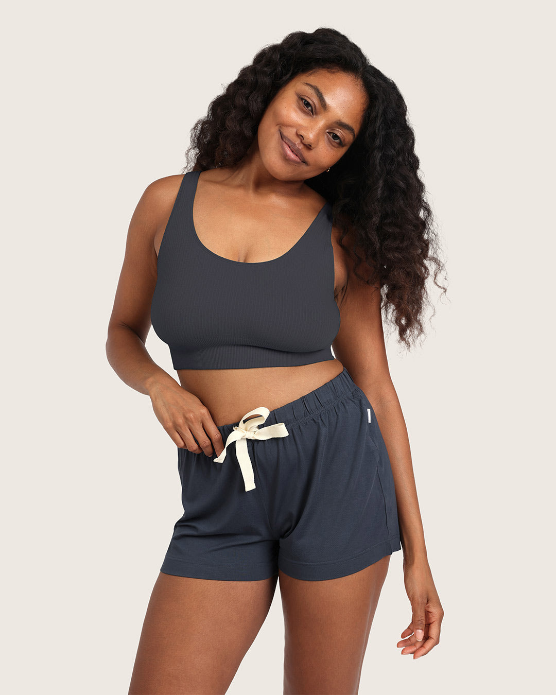 Ribbed Seamfree Crop-Storm