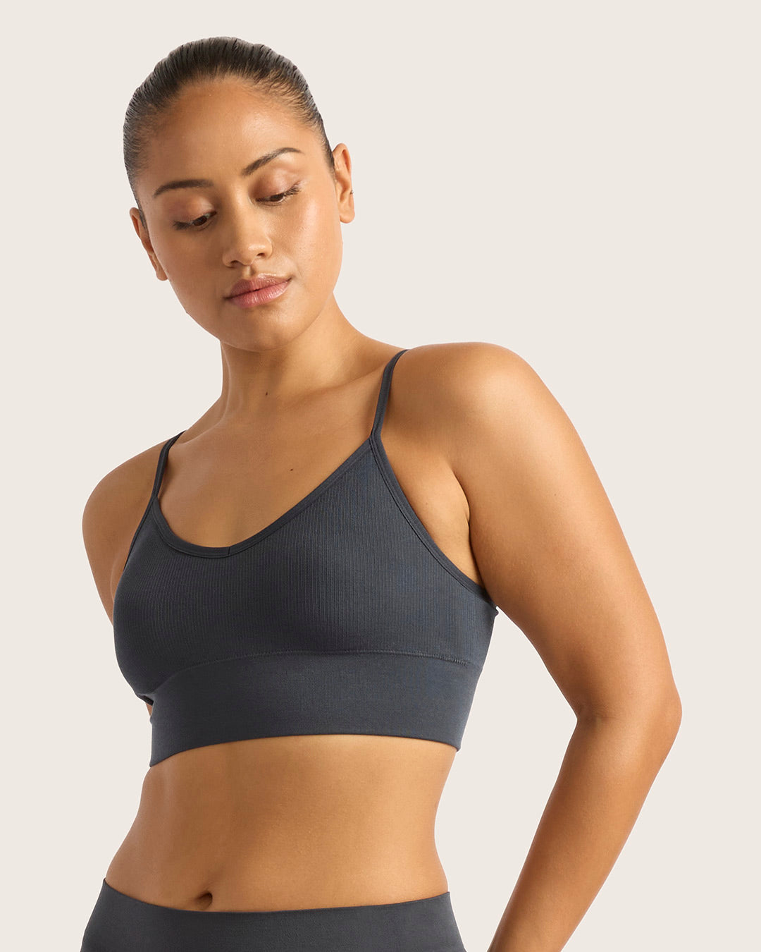 LYOLYTE Ribbed Low Back Bralette - Storm