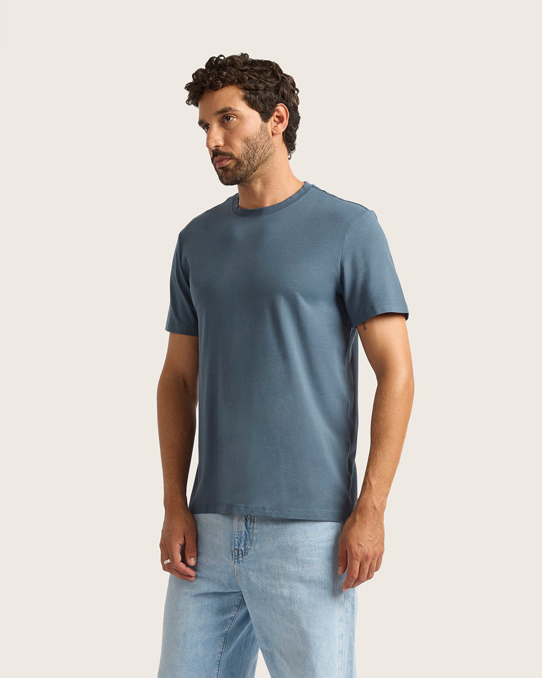 Men's Classic Crew Neck T-Shirt - Steel Blue