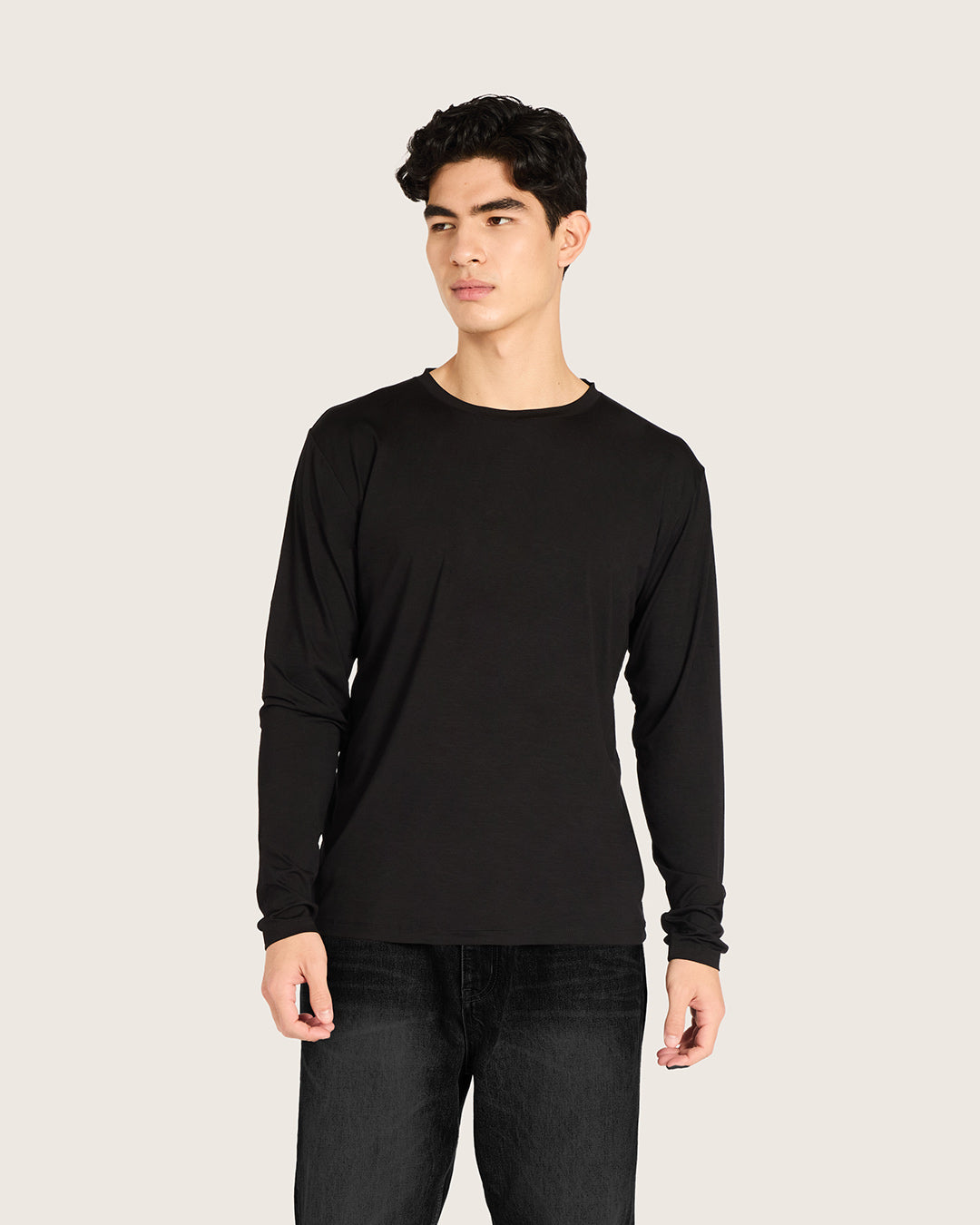Men's Bamboo Classic Long Sleeve T-Shirt in Black – Boody UK