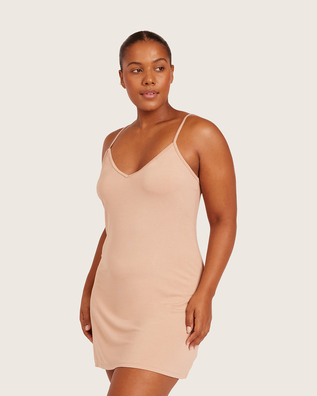 Base Layer V-Neck Slip-Almond