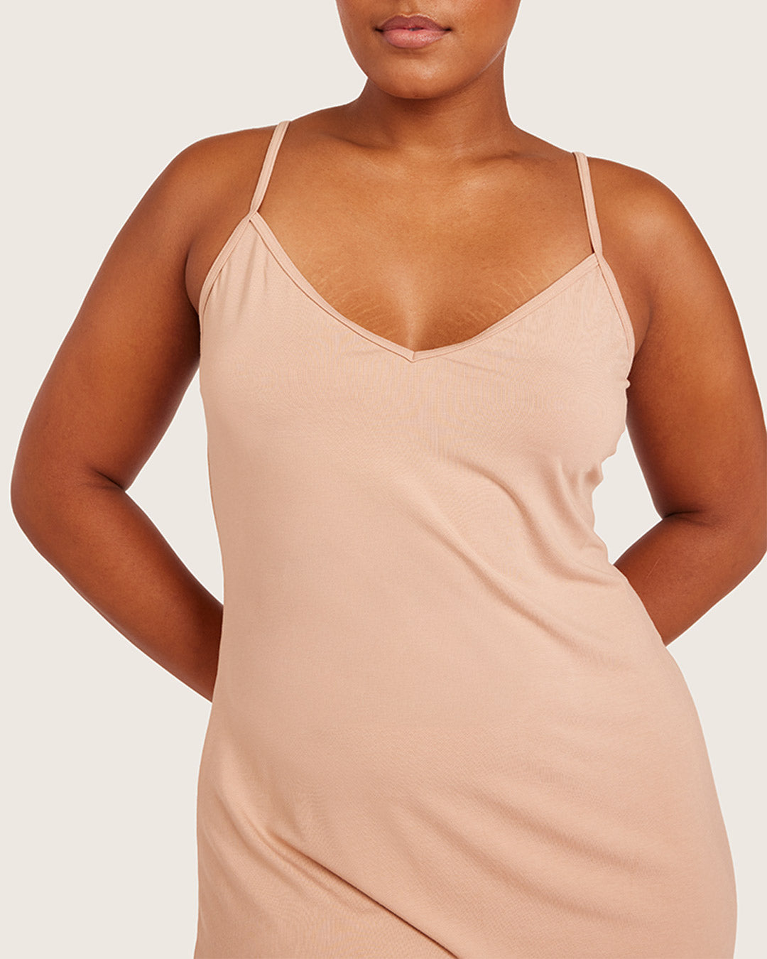 Base Layer V-Neck Slip-Almond
