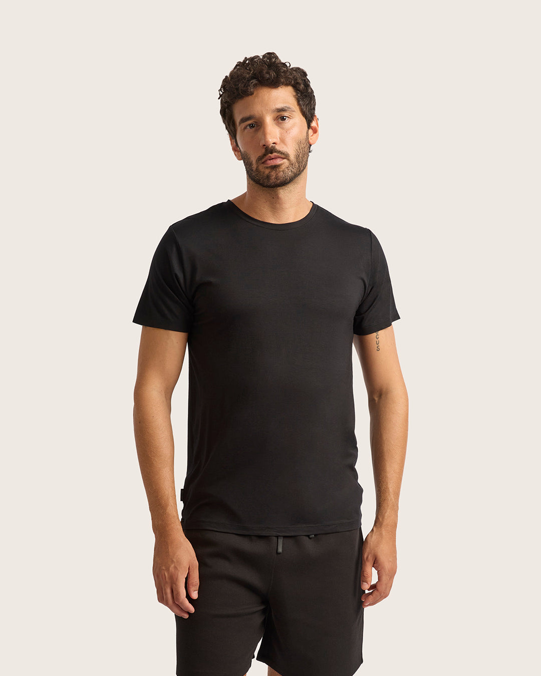 Men's Base Layer Crew Neck T-Shirt - Black