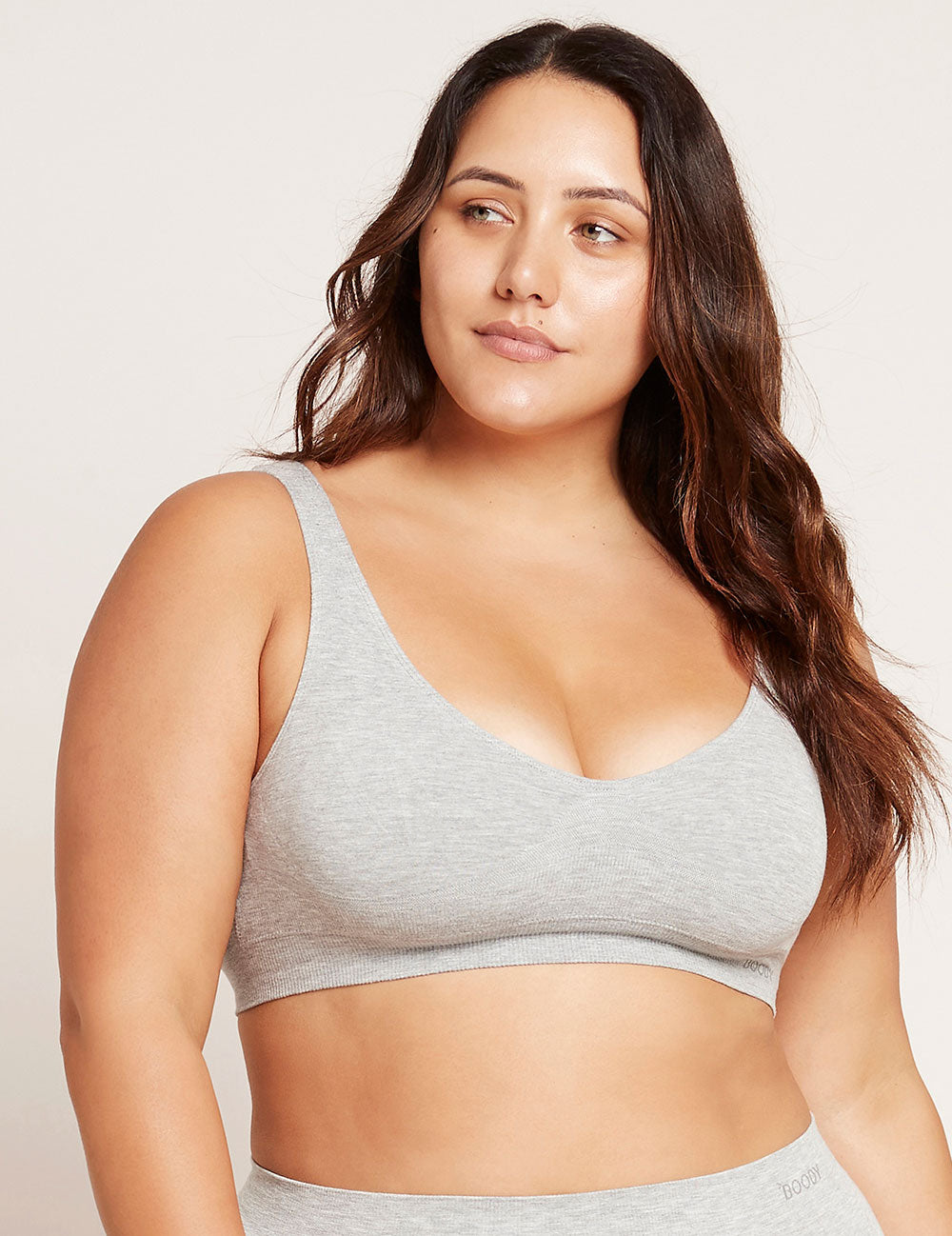 Seamfree Padded Crop Bra - Light Grey Marl