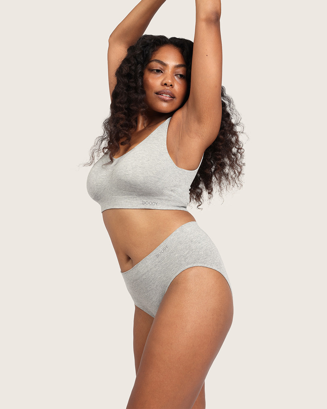 Midi Briefs - Light Grey Marl