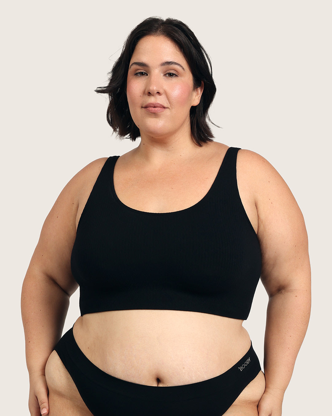 Ribbed Seamfree Crop-Black