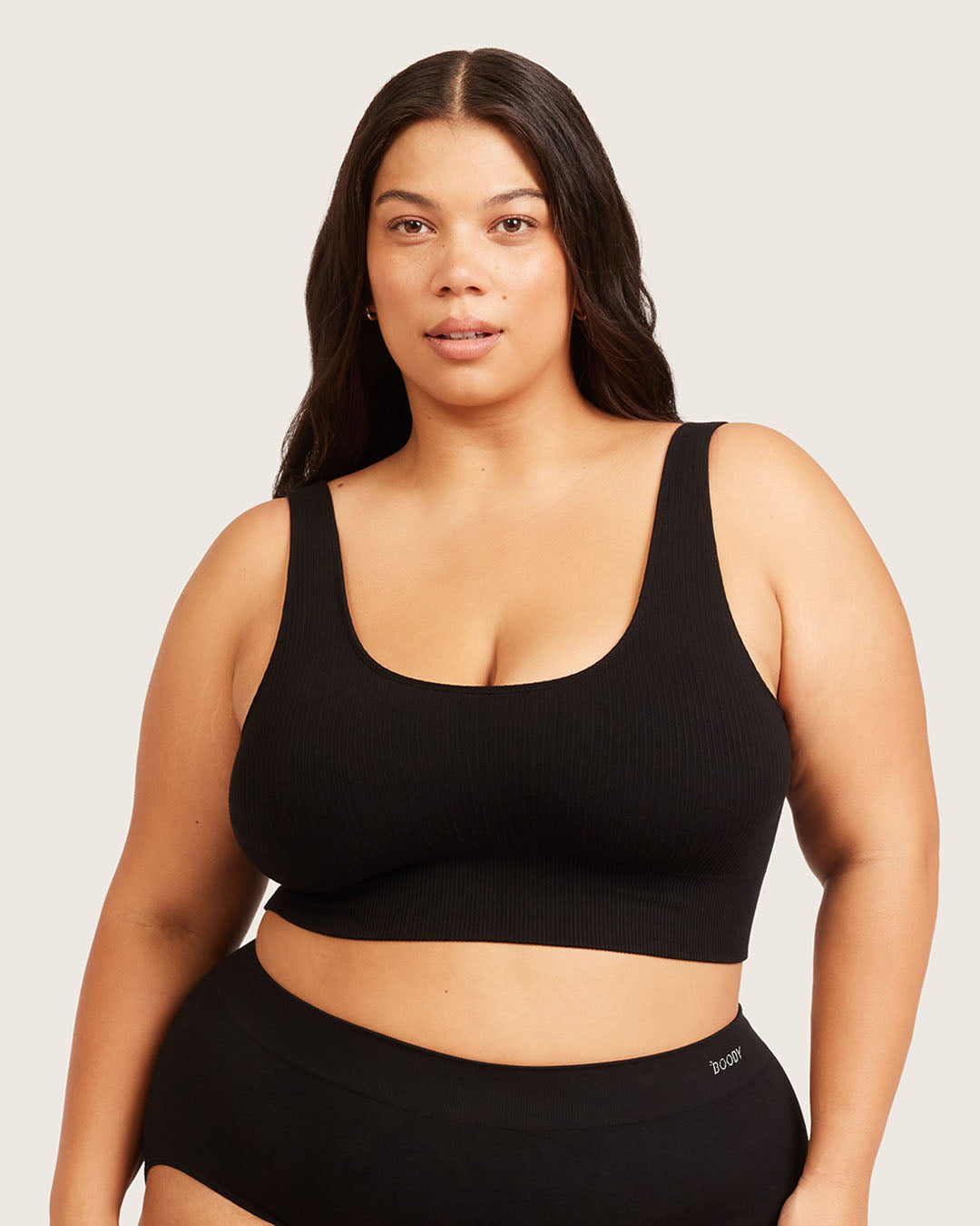Ribbed Seamfree Crop-Black