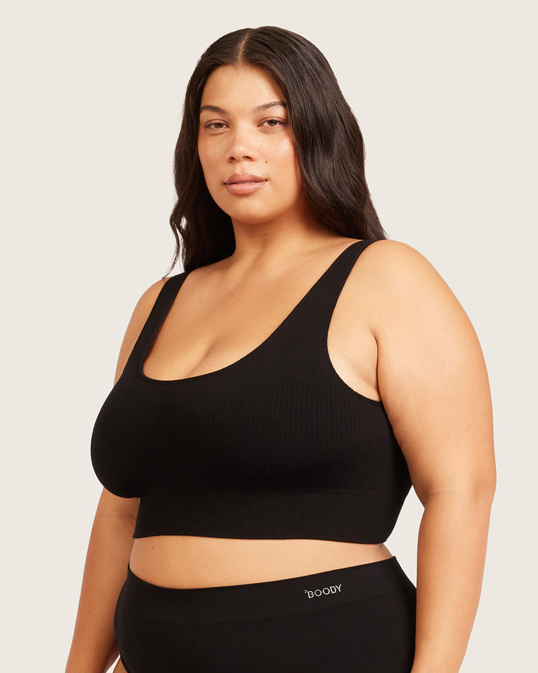 Ribbed Seamfree Crop-Black