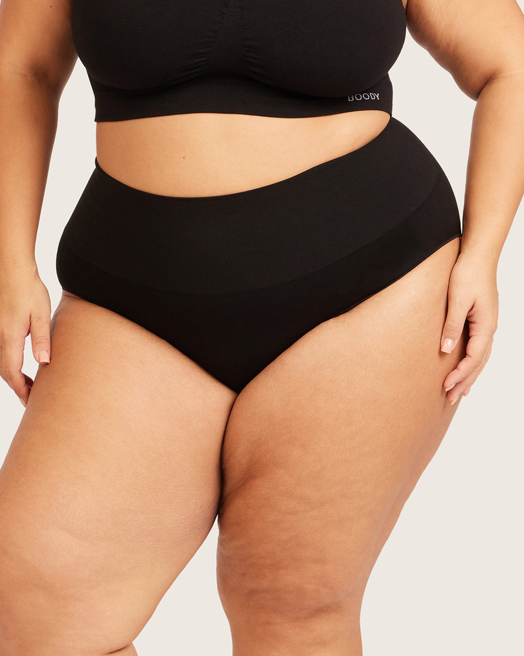 Shaper High Cut Full Briefs - Black