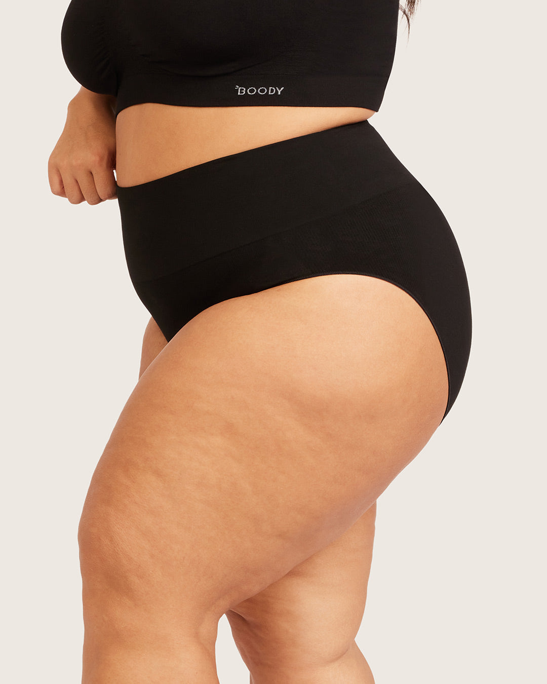 Shaper High Cut Full Briefs - Black