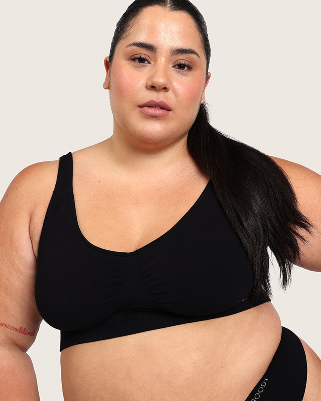 Seamfree Padded Crop Bra - Black