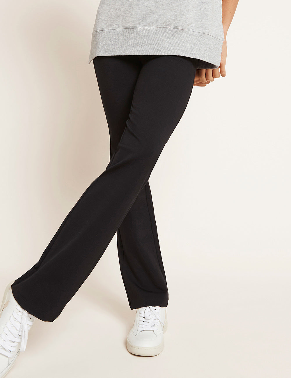High Waist Flare Pants - Black