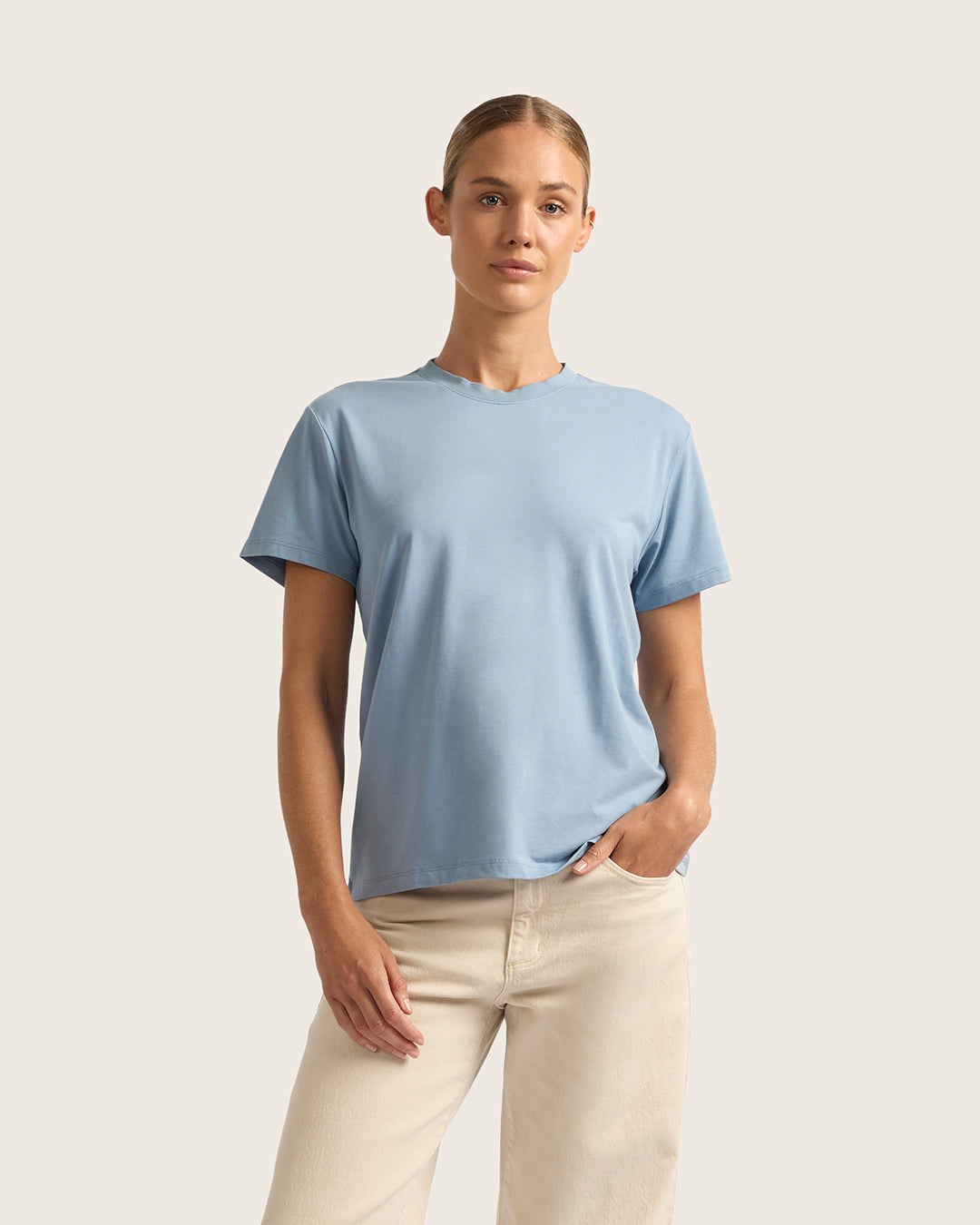 Women's Classic Crew Neck T-Shirt - Sky Blue