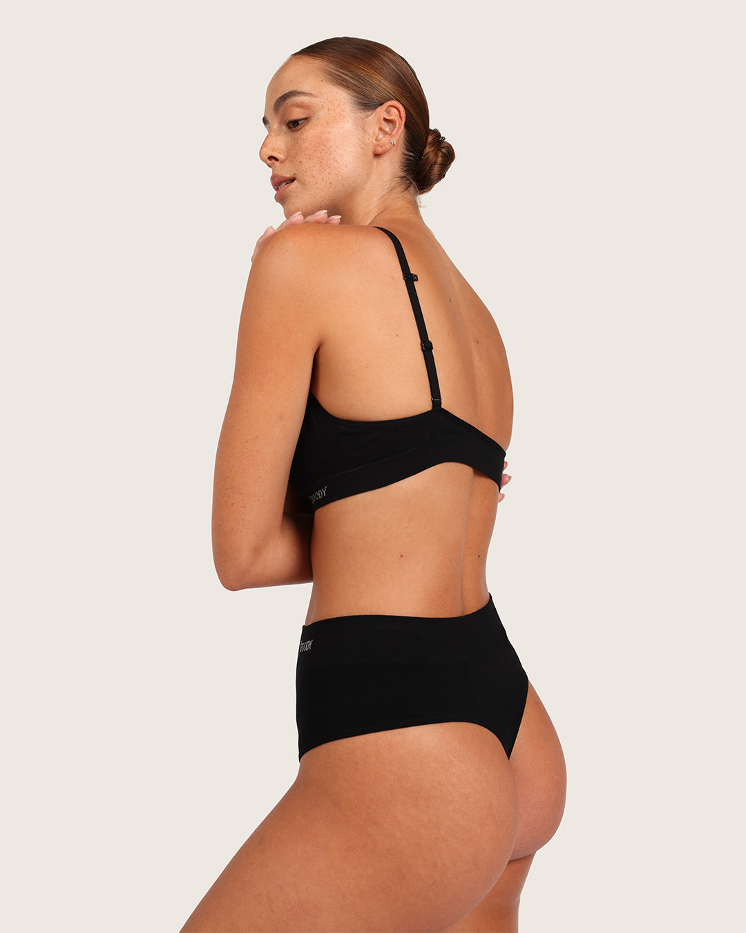 High Waist G-String - Black