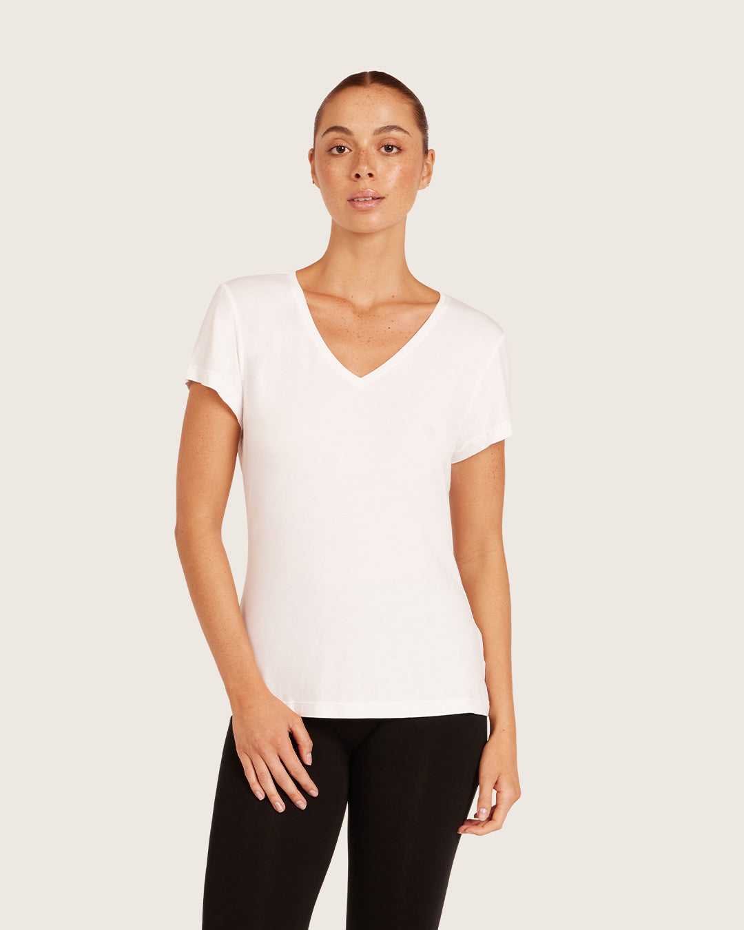 Women's Base Layer V-Neck T-Shirt - White