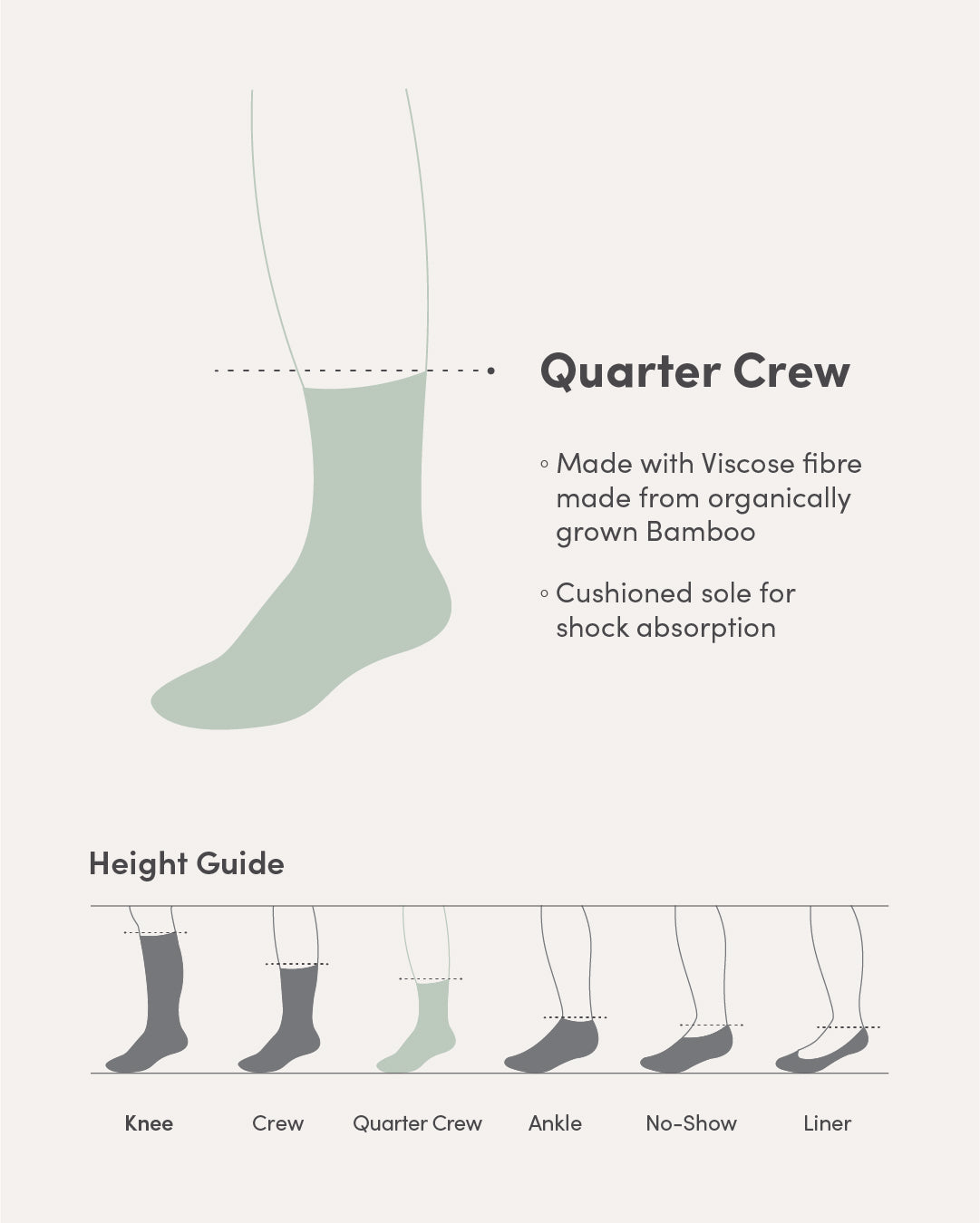 Cushioned Quarter Crew Socks - White