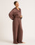 Vegan Silk Wide Leg Sleep Pant - Garnet