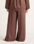 Vegan Silk Wide Leg Sleep Pant - Garnet