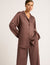 Vegan Silk Long Sleeve Sleep Shirt - Garnet