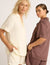 Vegan Silk Short Sleeve Shirt - Pearl