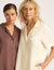 Vegan Silk Short Sleeve Shirt - Pearl