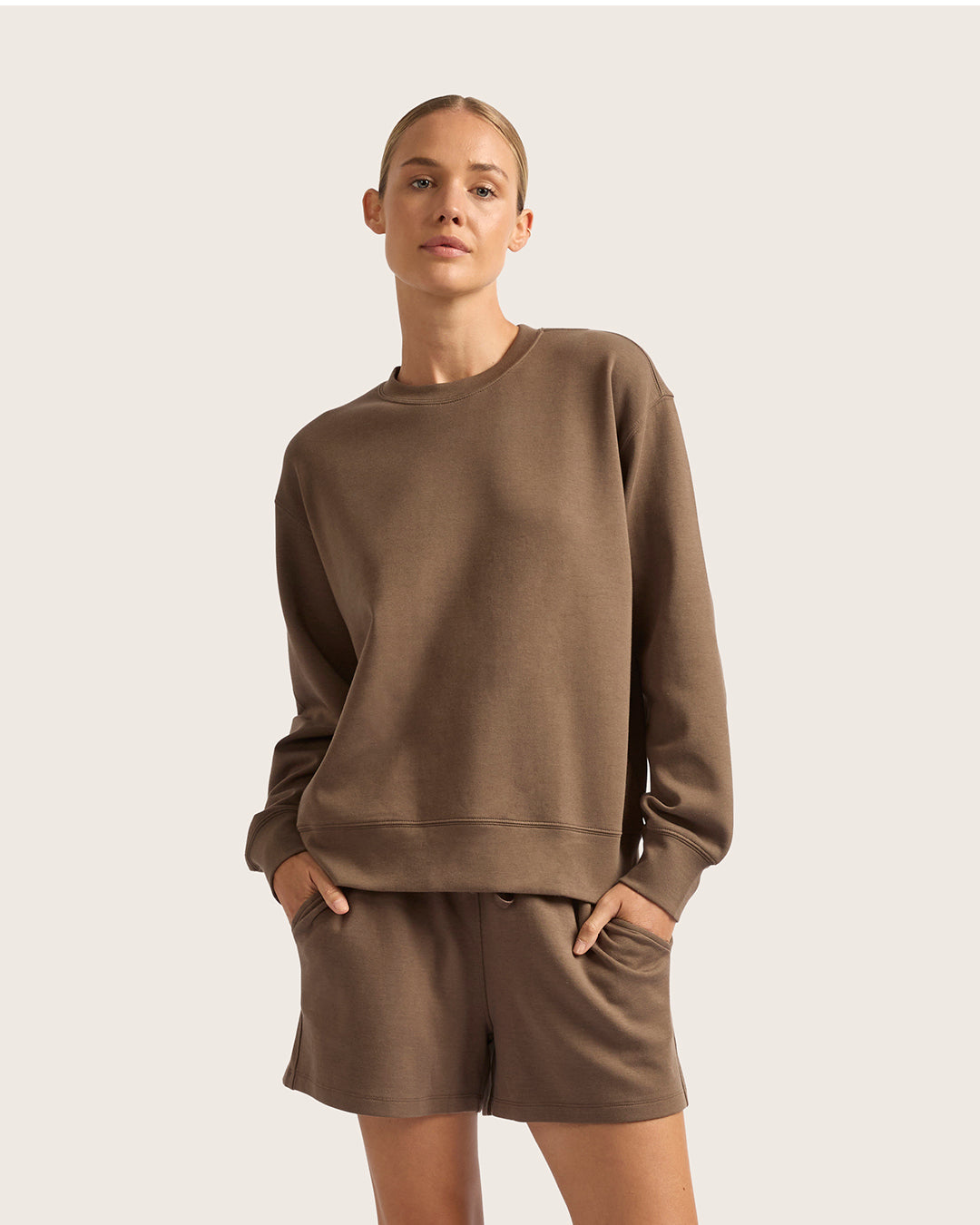 Bamboo CloudKnit Women's Crew Neck Sweater - Oyster