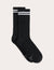 Striped Cushioned Crew Socks - Black/White