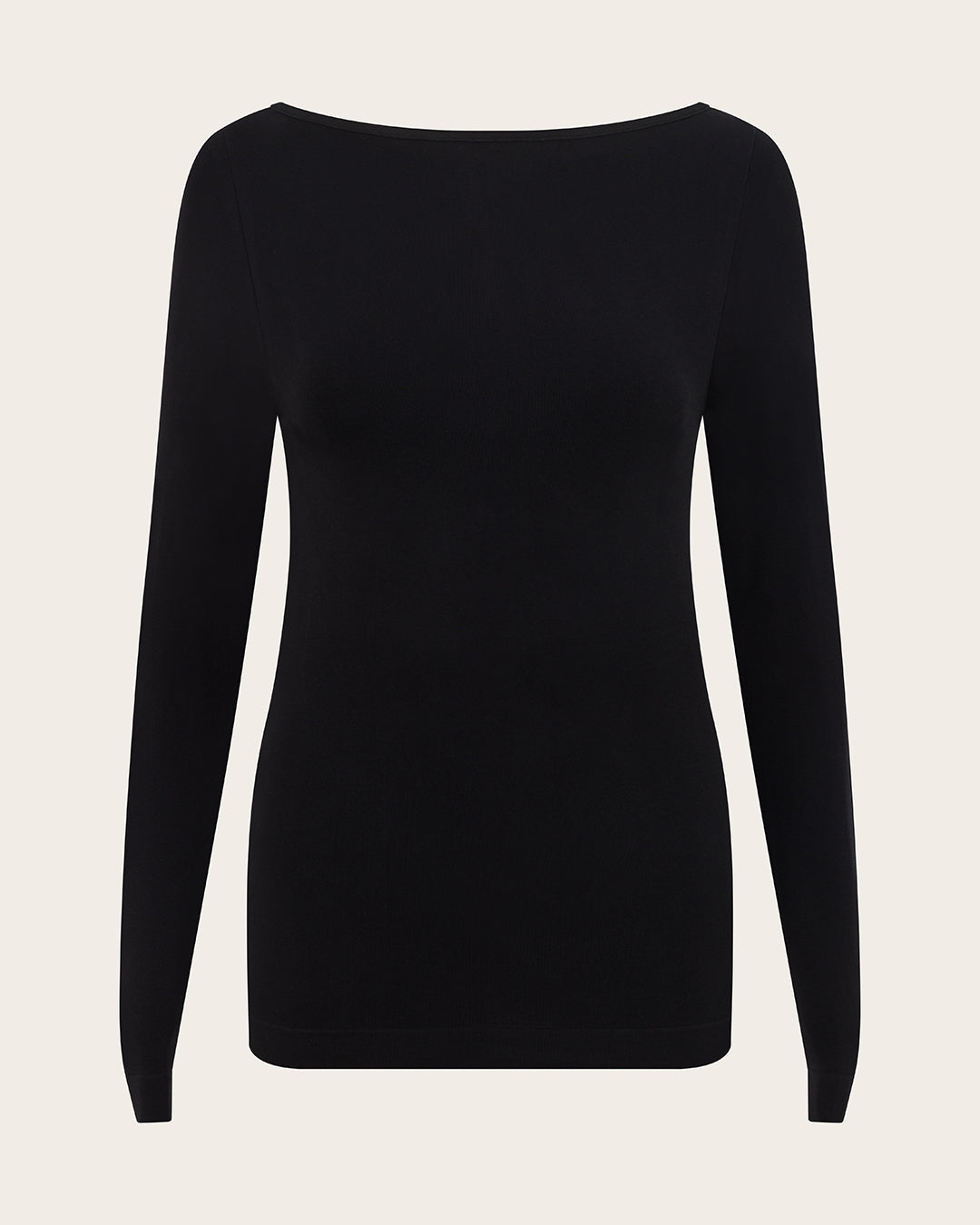 Base Layer Boatneck Long Sleeve Top - Black