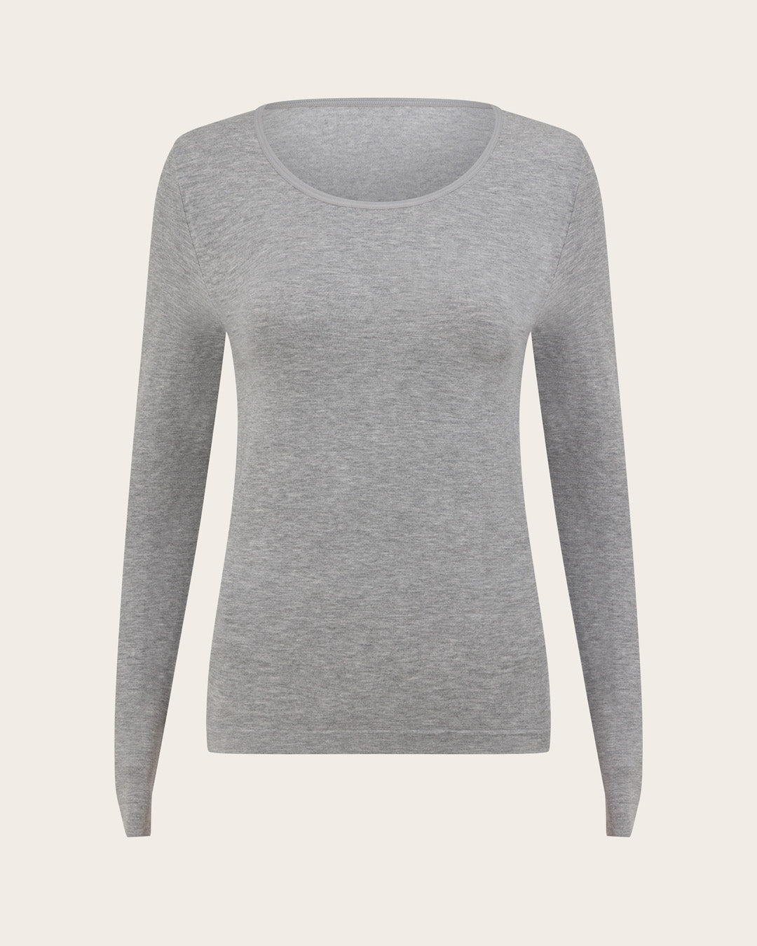 Women's Base Layer Long Sleeve Top - Light Grey Marl