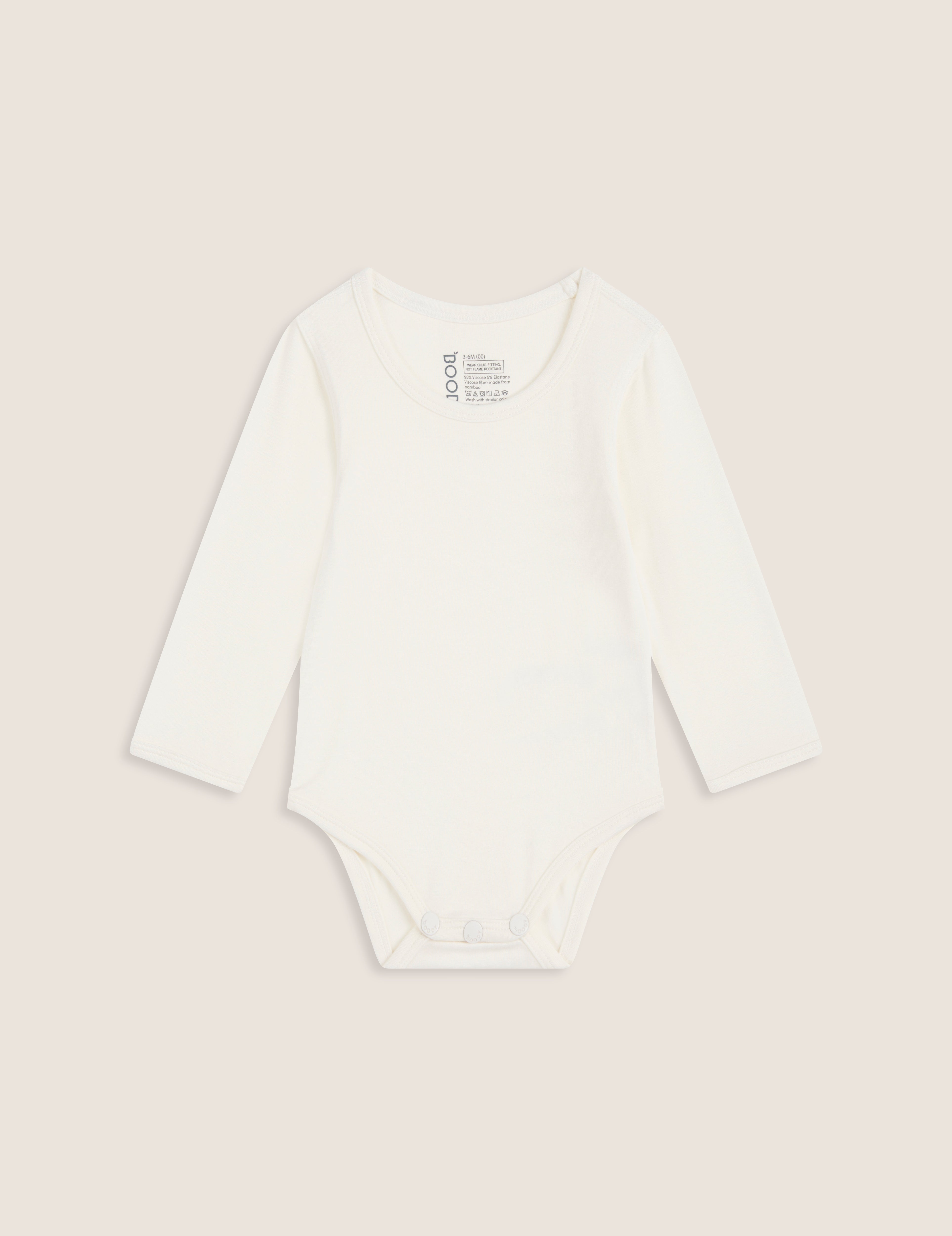 Baby Long Sleeve Bodysuit - Natural White