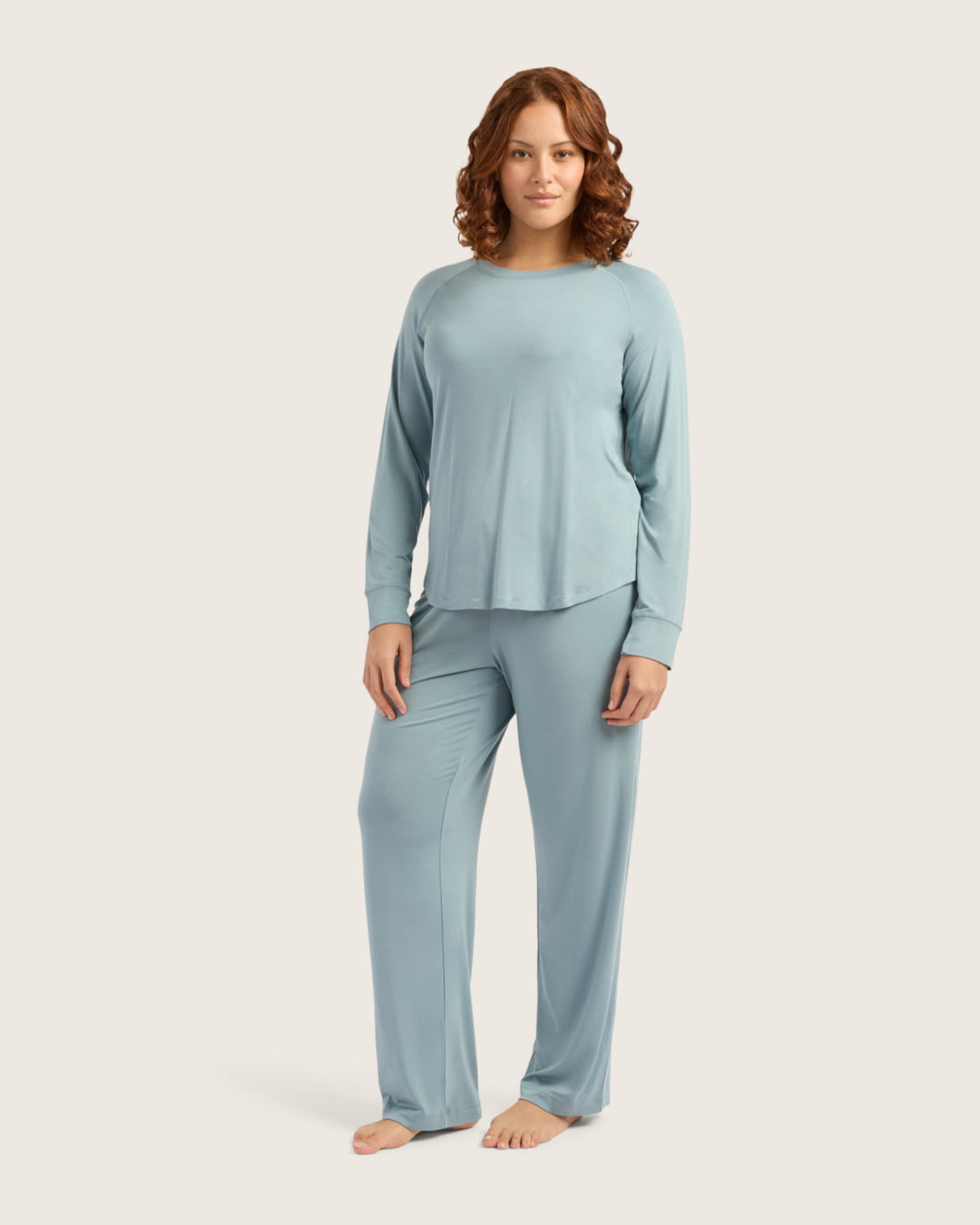 Goodnight Raglan Sleep Top - Mineral Blue