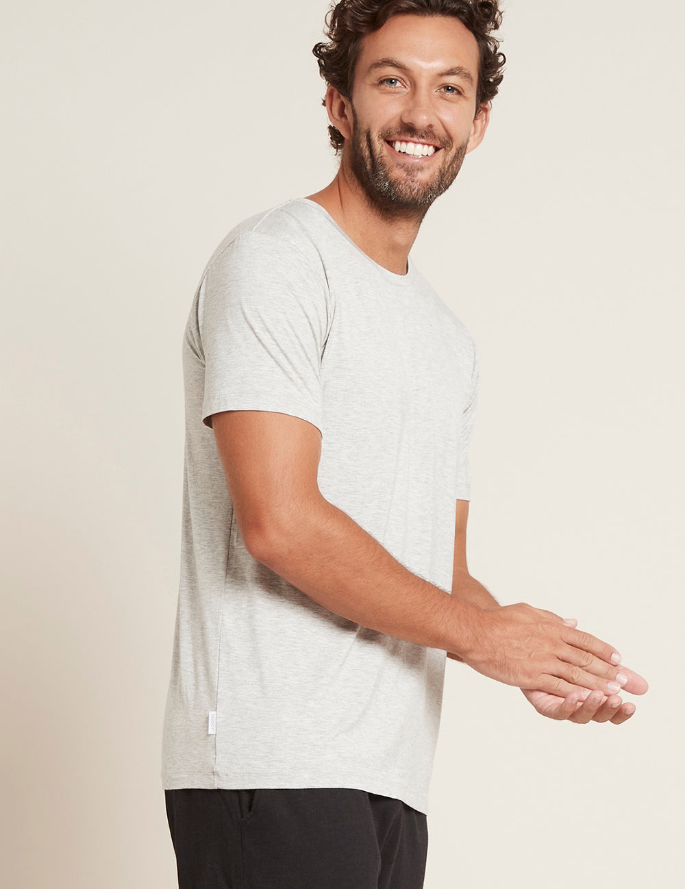 Men's Base Layer Crew Neck T-Shirt - Light Grey Marl