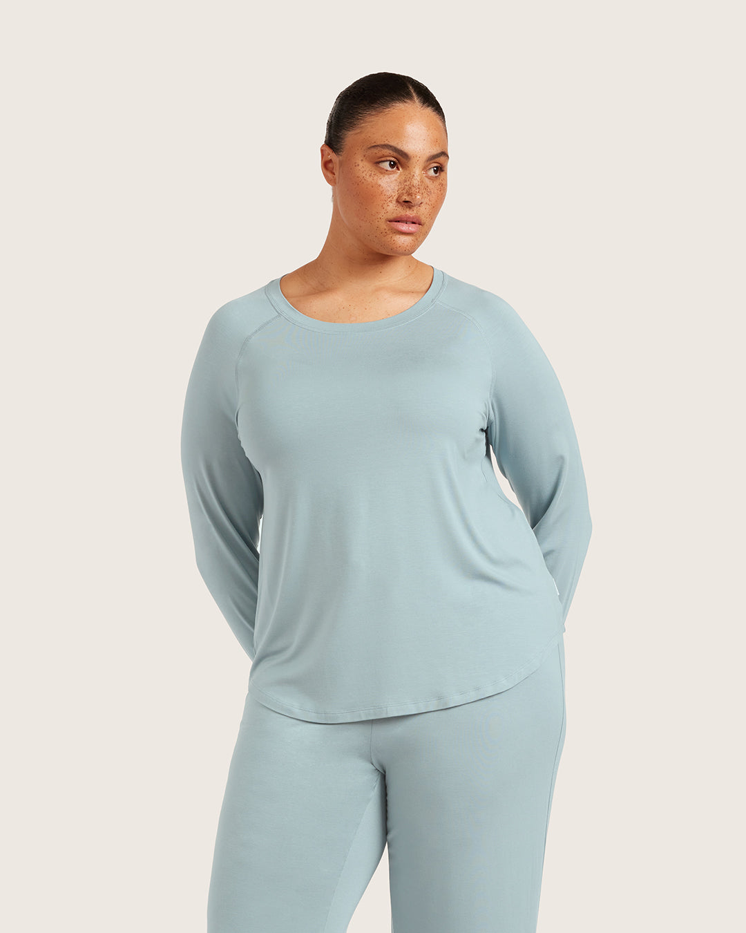 Goodnight Raglan Sleep Top - Mineral Blue