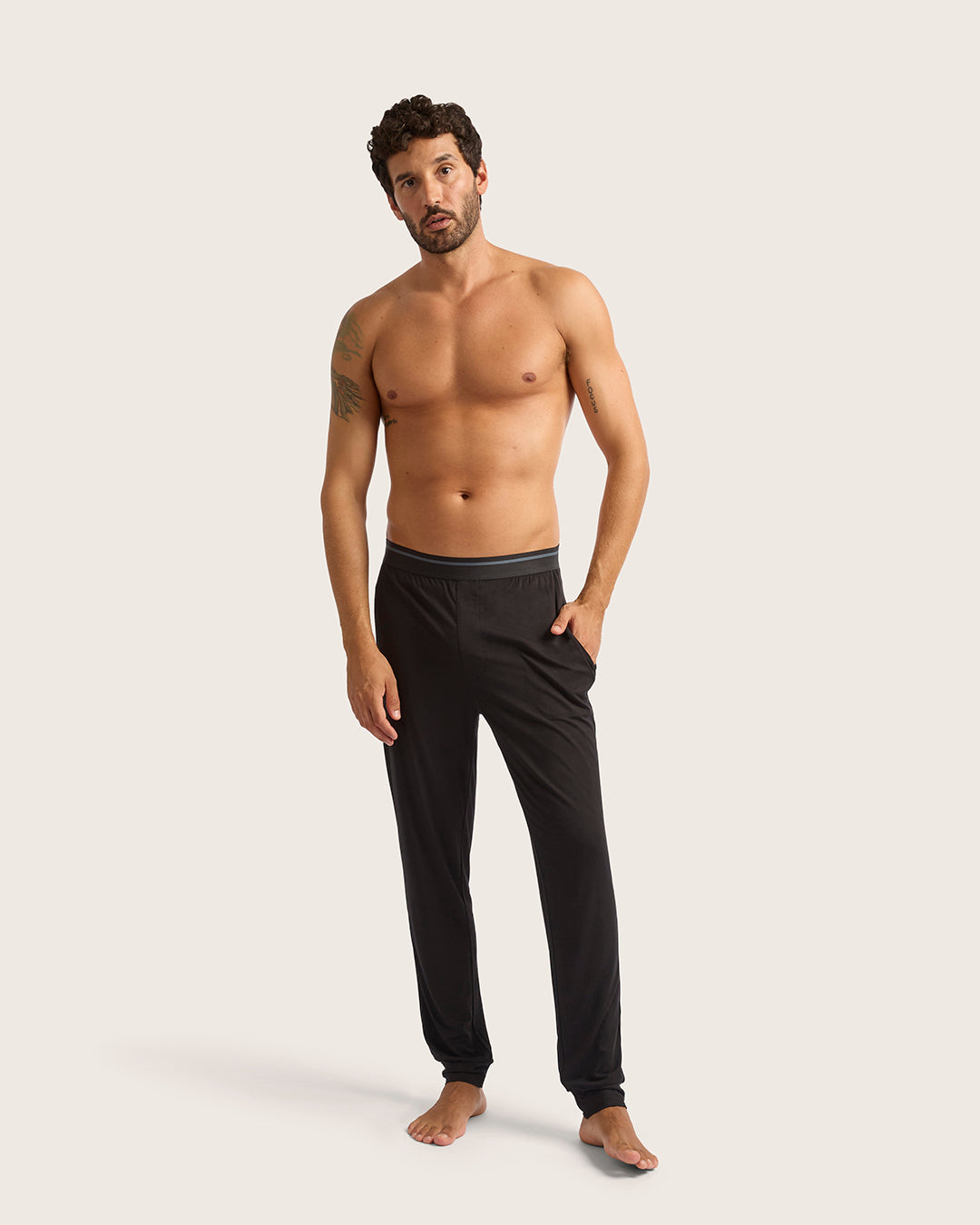 Men's Cuffed Sleep Pants - Black
