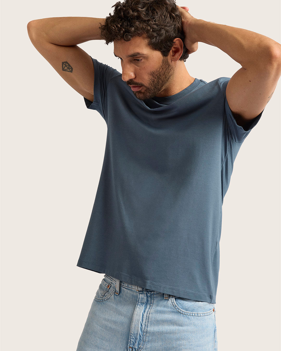 Men's Classic Crew Neck T-Shirt - Steel Blue