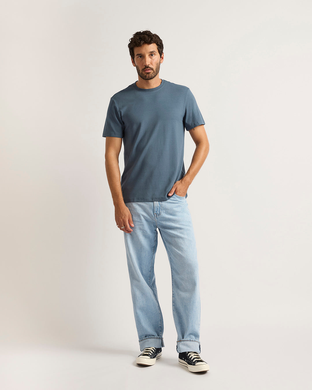 Men's Classic Crew Neck T-Shirt - Steel Blue