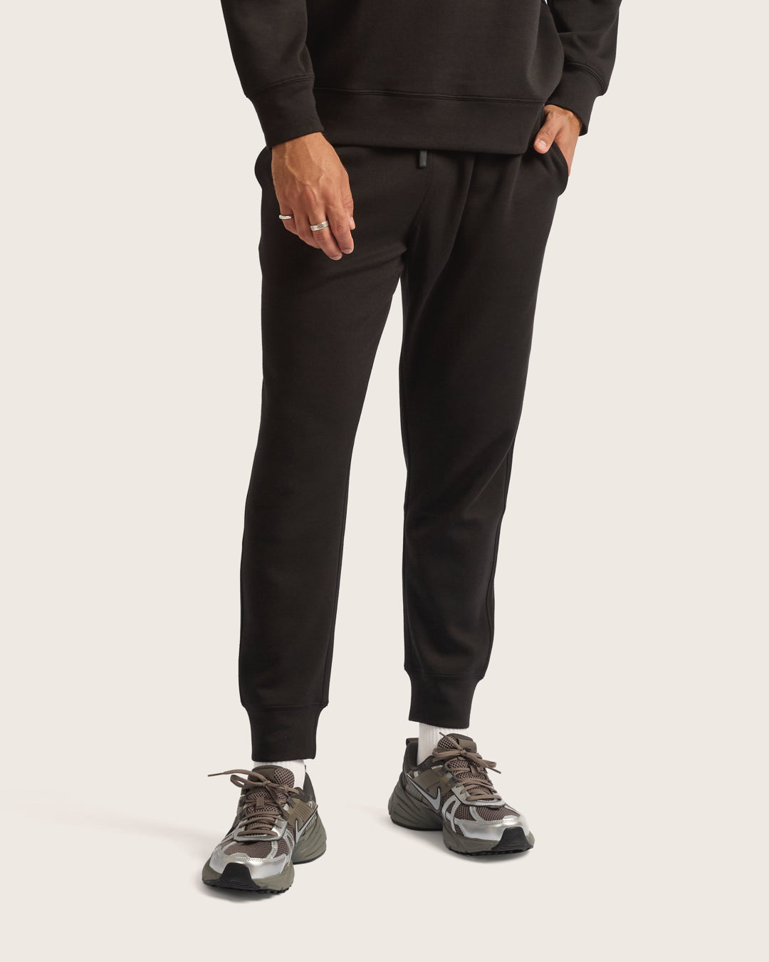 Men's Cuffed Sweat Pants - Black