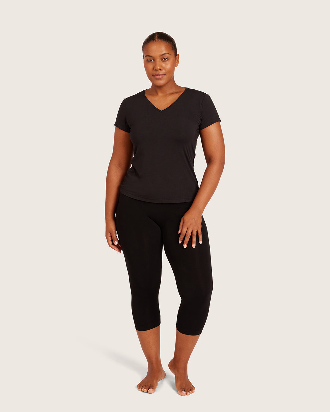 Women's Base Layer V-Neck T-Shirt - Black