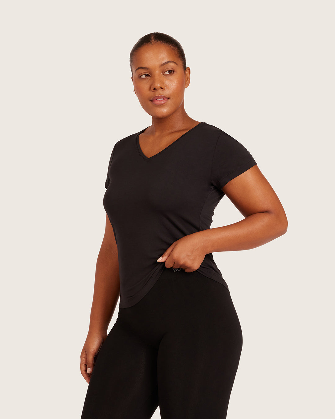 Women's Base Layer V-Neck T-Shirt - Black