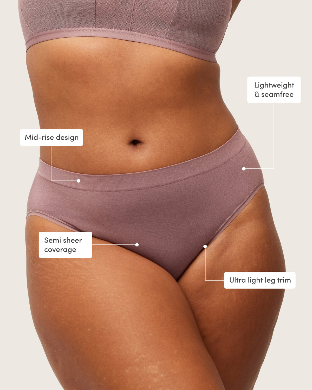 UltraLyte Midi Briefs - Mauve