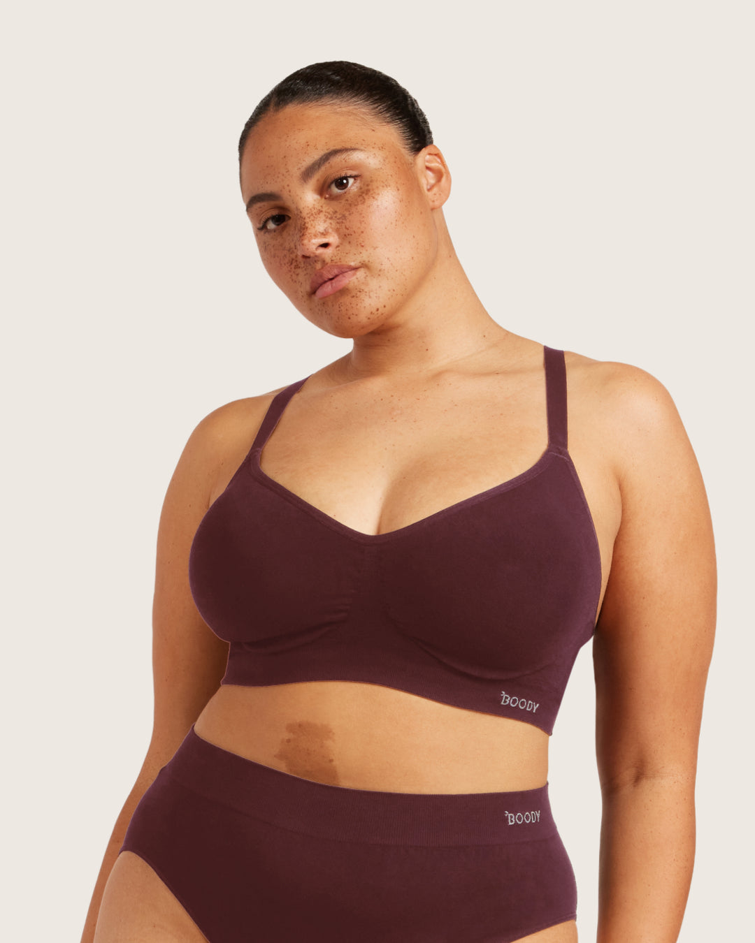 Wireless T-Shirt Bra - Mulberry