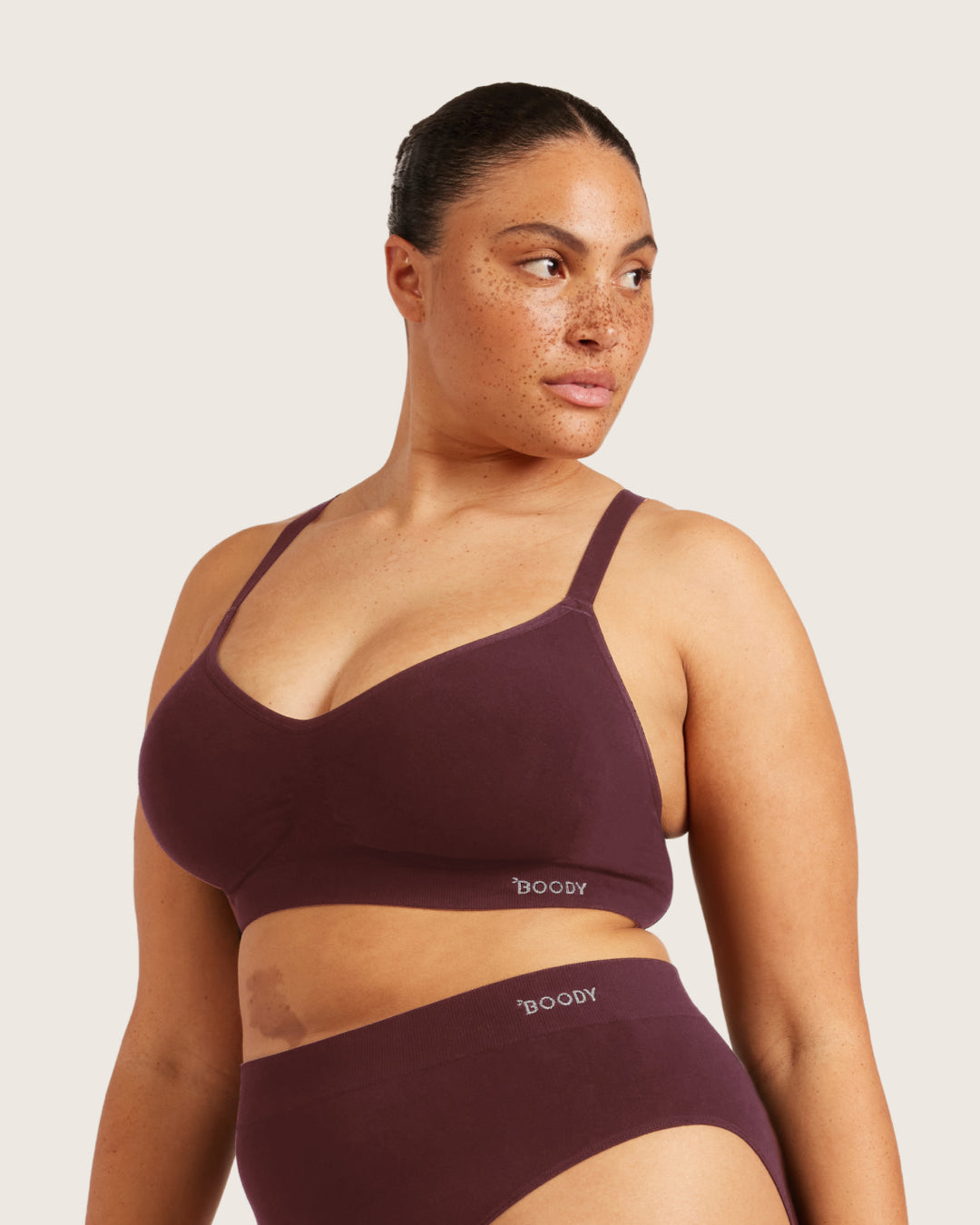 Wireless T-Shirt Bra - Mulberry