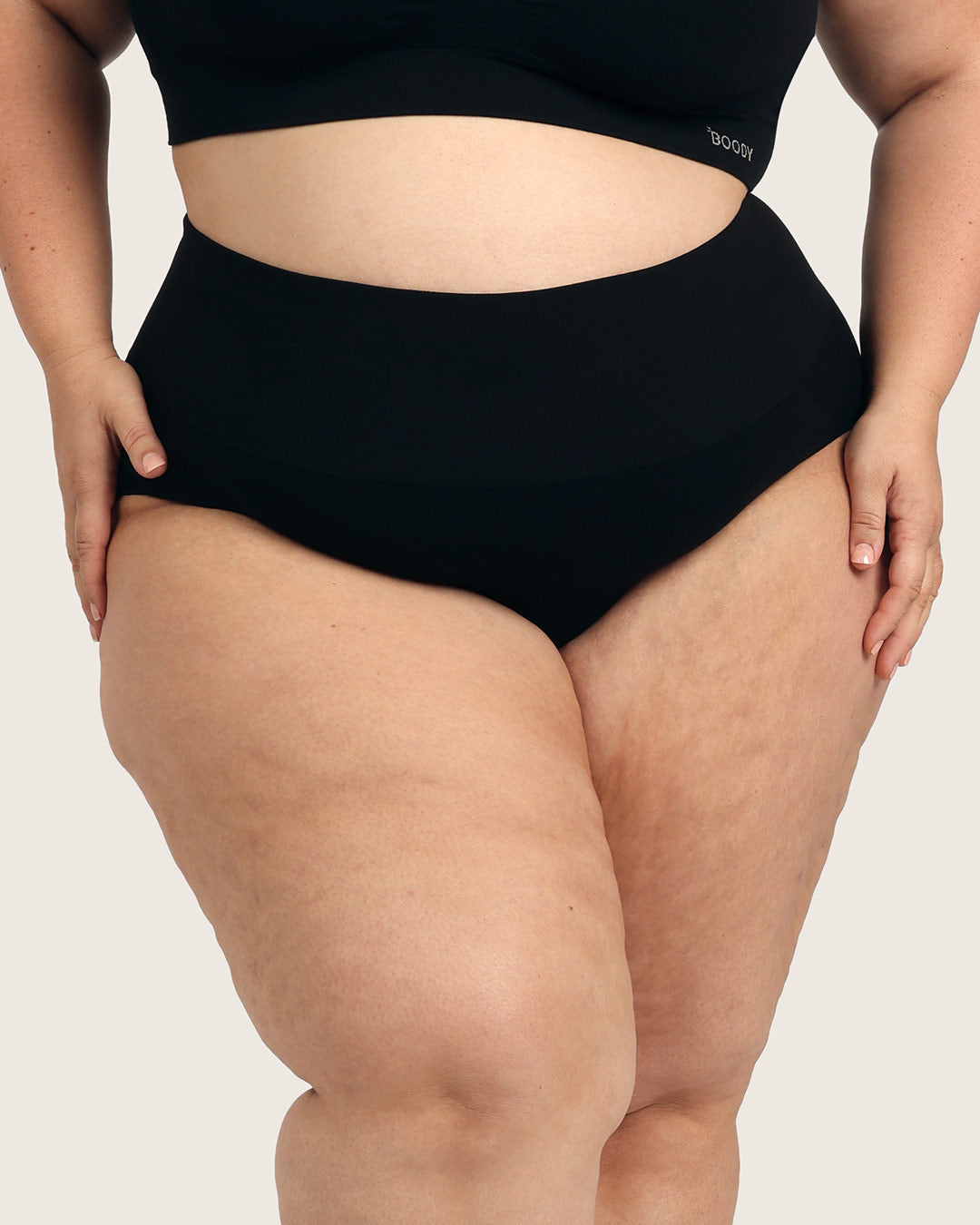 Shaper High Cut Full Briefs - Black