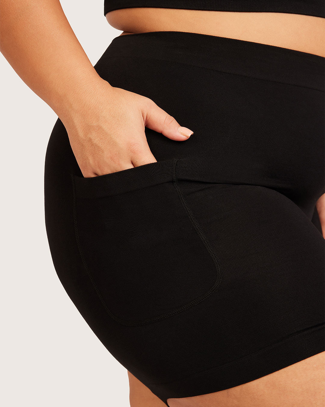Seamfree Undershorts with Pocket 6" - Black